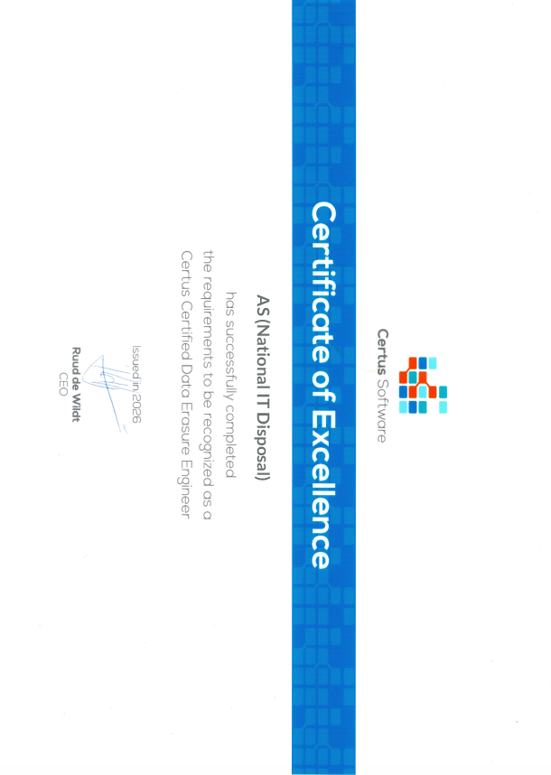 Certus Authorised Partner Certificate